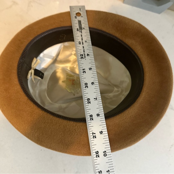 VTG Mens "Stetson" Fedora (The Sovereign) Tan Braided Band size 7 Jazz Hat - Picture 12 of 13